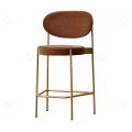 Tabouret de bar à cadre en métal rembourré en cuir faux en cuir